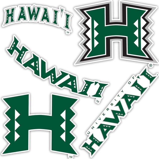 Adhesivo De Vinilo De La Universidad De Hawaii De Desert Cactus Hawaii Rainbow Warriors Para Portátil, Botella De Agua, Hoja De Álbum De Recortes Para Coche (Tipo 2)
