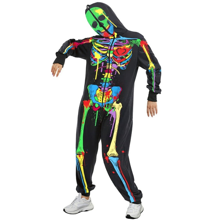 Skeleton zip up onesie new arrivals