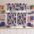 thumbnail image 2 of Independence Day Kitchen Curtains Valances 3 Piece Set, US Flag Gnome Truck HOME Stars Wood Grain Rod Pocket Tier Curtain and Valance Drapes for Small Window 36 Inch Length for Bedroom Cafe, 2 of 9
