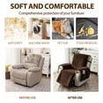 thumbnail image 3 of Lavish Cover 25in Recliner Cover Slipcover, Dark Coffee Soft Striped Sofa Protector with Pockets, Non-Slip Armchair Cover for Living Room, 3 of 8