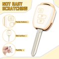 thumbnail image 4 of Key Fob Cover Compatible with Toyota Corolla Cross 4Runner Tundra Tacoma 2016-2024 3 Button Keychain Case Holder Protector,Gold Trim-White, 4 of 6