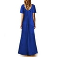 thumbnail image 6 of UPPADA Women's Wedding Guest Evening Party Maxi Dress Plus Size Cocktail Dresses V Neck A-Line Elastic High Waist Dress Pleated Chiffon Maxi Plus Size Formal Dresses Blue,L, 6 of 7