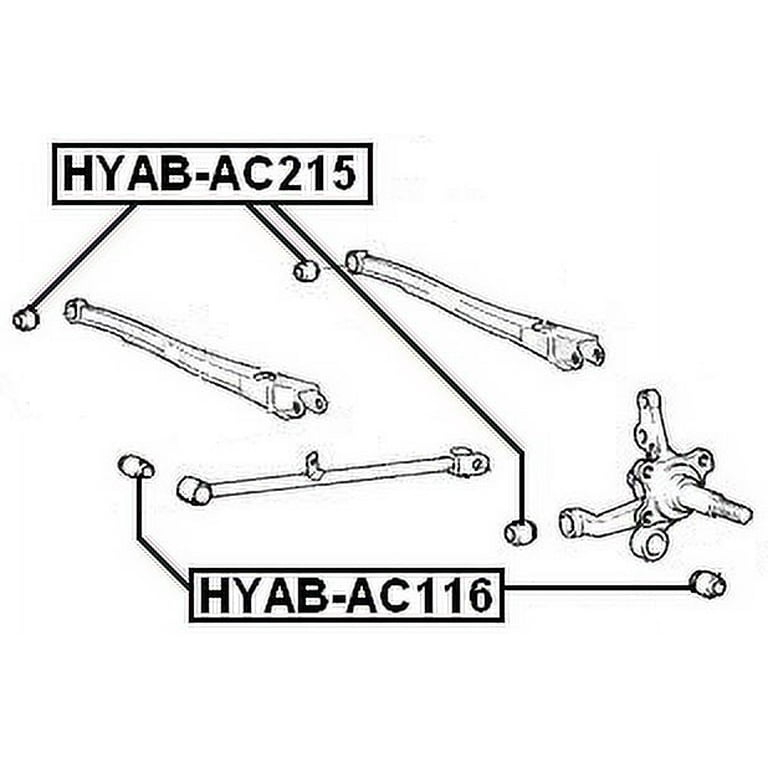 Febest REAR TRAILING ROD BUSHING # HYAB-AC116 OEM 55116