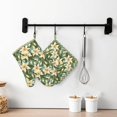 thumbnail image 6 of Sikiie Lilies Flowers Oven Mitts and Pot Holders Set, Kitchen Oven Glove High Heat Resistant with Non-Slip Silicone Surface for Cooking, 6 of 7
