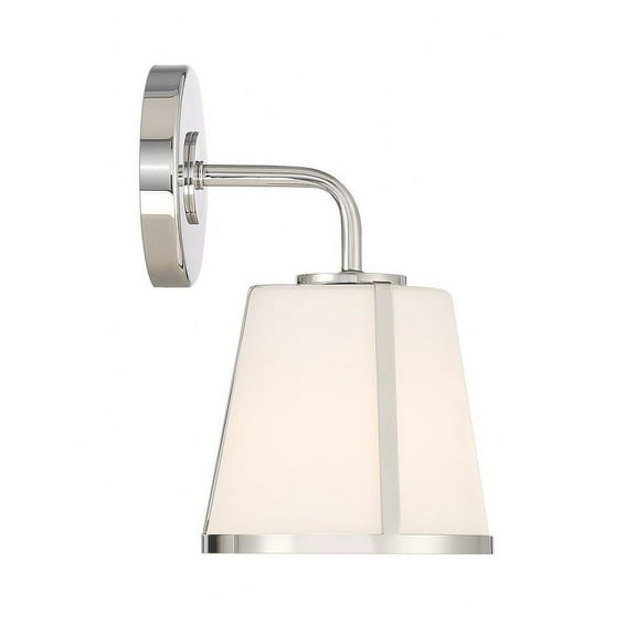 1 Light Vanity Light Fixture-10.25 inches Tall and 6.25 inches Wide-Polished Nickel Finish Bailey Street Home 49-Bel-4611381