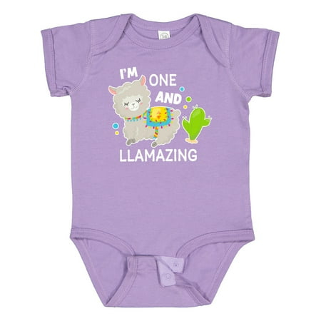 

Inktastic Im One and Llamazing with Llama and Cactus Gift Baby Boy or Baby Girl Bodysuit