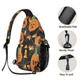 thumbnail image 3 of Sling Backpack,Halloween Pumpkins and Candy Corn Sling Bag with Water Bottle Holder,Waterproof Sling Bag for Men/Women with Headphone Jack for Hiking,Travel, 3 of 6