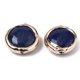 thumbnail image 2 of Natural Lapis Lazuli Beads with Light Gold Plated Polymer Clay Edge Flat Round 17~19x17~18x5~7mm Hole: 1.2mm, 2 of 2