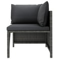 thumbnail image 2 of vidaXL 5 Piece Garden Lounge Set with Cushions Poly Rattan Grey, 2 of 5