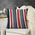 thumbnail image 2 of SHANXI Red Blue Stripes Decorative Pillow Cases Independence Memorial DayThrow Pillows for Sofa Couch Porch Outdoor 24x24in, 2 of 5