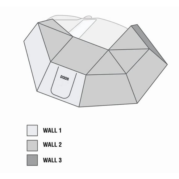 Overland Vehicle Systems Awning Extension Panel 18119909 Nomadic; Side Wall 3; For Use With Nomadic 270 Awning; 8.52 Feet Length x 7.38 Feet Height; Dark Gray