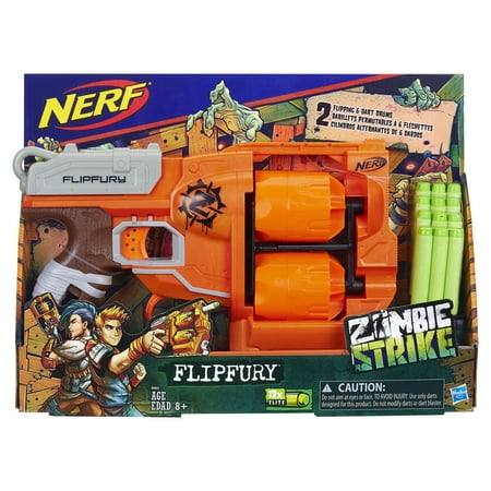 Nerf Zombie Strike FlipFury Blaster with 12 Nerf Zombie Strike Darts