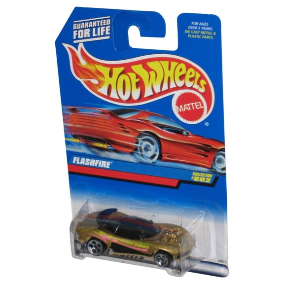 Hot Wheels Flashfire (1997) Mattel Gold Die-Cast Toy Car #802