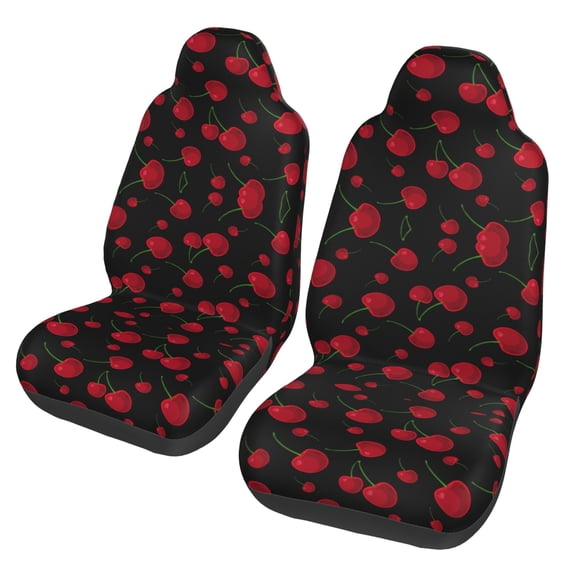 ZICANCN Car Seat Covers Front Seats Only,Fashion Cherry Print Automotive Seat Covers Protectors for Cars Trucks Suv 2 Pack