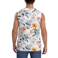 thumbnail image 4 of Haiem Men's Lilies Flowers Print Tank Tops Summer Sleeveless Cut Off Workout T-Shirts Fitness Vest Athletic Undershirts-XX-Large, 4 of 8