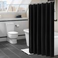 thumbnail image 5 of Revestimiento de ducha ligero, impermeable, de plástico, no tóxico, sin olor, para baño, con agujeros para ojales (negro), 5 of 5