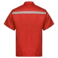 thumbnail image 2 of Zaldita Men Short Sleeve Zipper Work Shirt Mechanic Uniform Shirt Industrial T-shirts Workshop Tops Red 170/L, 2 of 7