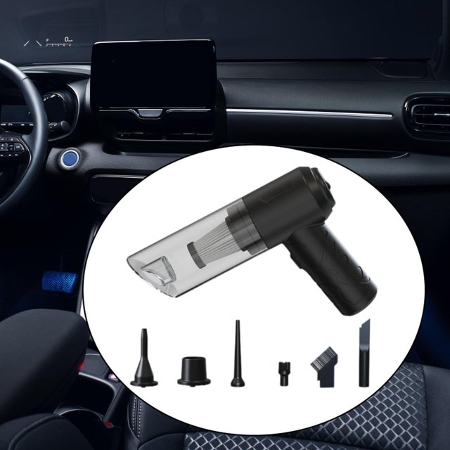 Aspiradora,Aspiradora de mano para coche recargable por USB,Aspiradora sopladora inalámbrica de alta potencia portátil,Aspiradora de aire para detalles de automóviles,herramienta Negro