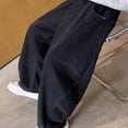 thumbnail image 5 of CPNG Boy's Fashionable Baggy Jeans Teen Boys Wide Leg Button Front Zipper Casual Loose Denim Trousers Streetwear(Black,11-13 Years), 5 of 8