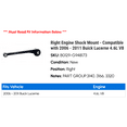thumbnail image 2 of Right Engine Shock Mount - Compatible with 2006 - 2011 Buick Lucerne 4.6L V8 2007 2008 2009 2010, 2 of 2