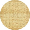 thumbnail image 1 of Ahgly Company Indoor Round Abstract Chrome Gold Yellow Oriental Area Rugs, 3' Round, 1 of 6