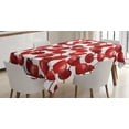 thumbnail image 1 of Ambesonne Summer Tablecloth Rectangular Table Cover, Cherry Picnic Spring Fruits, 52"x70", Burgundy White Green, 1 of 4