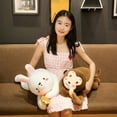 thumbnail image 3 of Large Size Soft Hugging Rabbit Dog Monkey Pig Plush Toy Cartoon Stuffed Animal Pillow Plush Soft Placating Toys For Children, 3 of 5