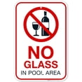 thumbnail image 1 of No Glass in Pool Area Pool Sign,, 1 of 8