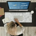 thumbnail image 2 of Topographic Mouse Pad, White Extended Gaming Mouse Pad, Topographic Desk Mat Laptop Waterproof Desk Decor Writing Pad For Work, Game, Office, Home - Topographic Contour, 2 of 6