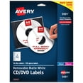 thumbnail image 1 of Etiquetas de CD imprimibles Avery Matte White, 50 discos y 100 lomos, 1 of 6