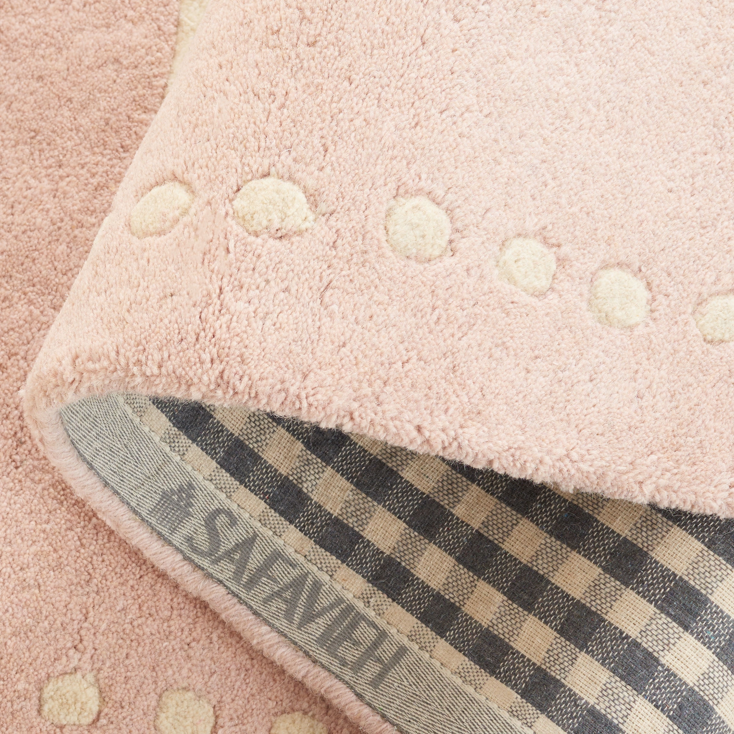 SAFAVIEH Bella Danita Bordered Wool Runner Rug, Light Pink/Ivory, 2'3" x 5'