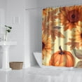 thumbnail image 3 of Fall Maple Leaves Pumpkins Sunflower Shower Curtain,Washable Bath Curtain with Hooks Basic Polyester Fabric Curtains for Thanksgiving Day Fall Party Home Decor, 3 of 5