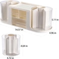 thumbnail image 4 of Baodeli Rotating Desk Organizer with 2 Pen Holder, Desk Organizers and Accessories with 10 Slots Pencil Holder for Desk + 3 Drawer, Art Supply Storage Box Caddy for Office  Home (White), 4 of 6