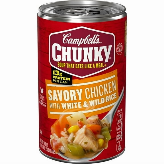 Campbell's Chunky Savory Chicken with White & Wild Rice Soup - 18.8oz pack of 3