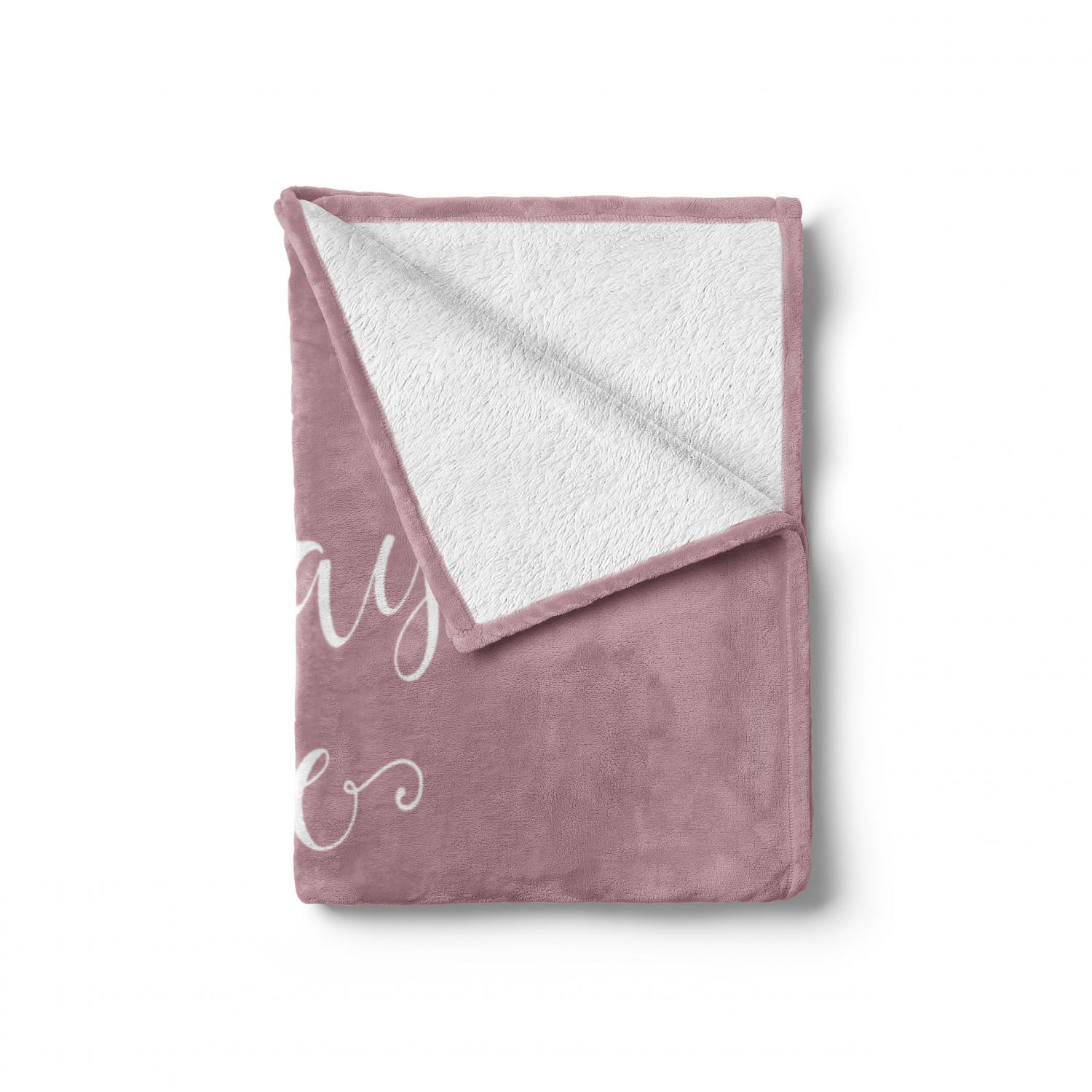 Love Soft Flannel Fleece Throw Blanket, Romantic Theme Flowers and Leaves  Motifs Lettering Phrase Always See the Beauty, Cozy Plush for Indoor and 