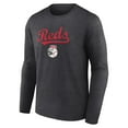thumbnail image 2 of Men's Charcoal Cincinnati Reds Team Lockup Long Sleeve T-Shirt, 2 of 3