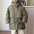 thumbnail image 4 of AHTJRT Puffer Jackets for Boys Girls Zip-Up Hooded Outerwear with Pockets Warm Heavyweight Puffy Coats Fashion Colorblock Outerwear Green 9-10 Years, 4 of 7