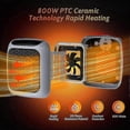 thumbnail image 4 of 2025 Newest 800W PTC Ceramic Fan Heater with 2 Modes, Household Plug-in Space Heater, 4 of 5