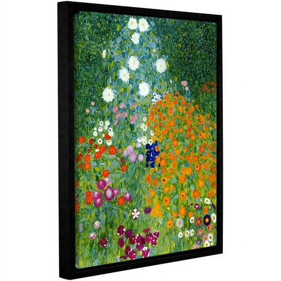 Gustav Klimt "Farm Garden" Floater-Framed Gallery-Wrapped Canvas