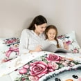 thumbnail image 5 of Homewish Cartoon Christmas Snowman Full Size Comforter Sets, Rustic Flower Floral Bedding Comforter Set, Teens Kids Boys Girls Reversible Bedding Sets, Microfiber Bedroom Decor, 3 Pieces, 5 of 8
