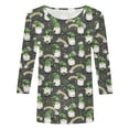 thumbnail image 6 of felwors St Patty's Day Shirt Women 2025 Casual Plus Size 3/4 Sleeve Irish Clover Shirts Funny Saint Patrick's Tunic Tops (Grey, L), 6 of 6