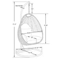 thumbnail image 6 of LeisureMod White Wicker Hanging Egg Chair with Stand and Cushion, Indoor Outdoor Swing for Patio, Bedroom, Garden (Orange), 6 of 10