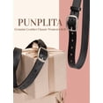 thumbnail image 3 of Punplita Women's Belts for Jeans Genuine Leather Black Belt with Silver Buckle, 3 of 7