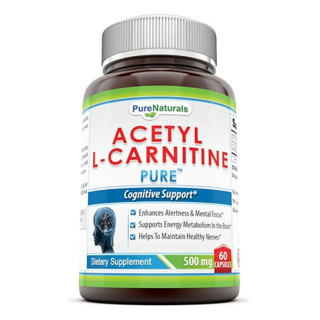 Pure Naturals Acetyl L-carnitine, 500 mg 60 (Doctor's Best Acetyl L Carnitine 500 Mg 120 Veggie Caps)