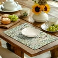 thumbnail image 6 of Sage Green Botanical Floral Placemats Set of 4 Vintage Tropical Herbs Fern Leaves Place Mats 12x18 Inch Seasonal Plant Spring Summer Linen Fabric Table Mats for Party Kitchen Dining Decor, 6 of 7