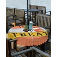 thumbnail image 2 of Halloween Tablecloth with Umbrella Hole and Zipper Trick or Treat Round Outdoor Tablecloths 60 Inch Table Cloths Orange Wood Grain Patio Table Cloth Cover for Holiday Party Picnic Yard Garden Decor, 2 of 5