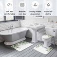 thumbnail image 6 of Spring Leaves Bathroom Rugs Set Watercolor Green Eucalyptus Leaf Non Slip Absorbent Soft Bath Mats 3 Piece Set with Bathroom Rug, U-Shaped Floor Mat, Toilet Seat Cover Large Size, 6 of 9