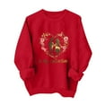 thumbnail image 2 of BLTIBY Valentine Shirts for Women Love Heart Sweater Casual Crewneck Long Sleeve Pullover Sweatshirts Valentines the Day Tops Red 3 L, 2 of 6