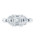 thumbnail image 4 of Rosec Jewels Moissanite Asscher Cut Engagement Ring 3 Carat - Celtic Knot Ring - 8 mm - D-VS1 Grade Certified - with Jewelry Box, 14K White Gold, US 5.00, 4 of 8