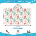 thumbnail image 2 of Colorful Mermaid Princess Pattern Hooded Bath Towel，50"x30" for Ages 3 To 12 Kids, Quick Dry Lightweight Soft Microfiber Hood Beach Towel Cover Up for Kids, 2 of 7